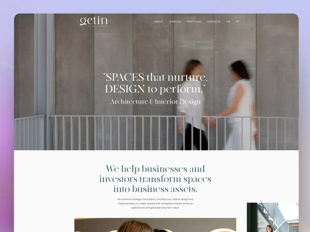 Getin - Architecture & Interior Design​ Website Redesign Services