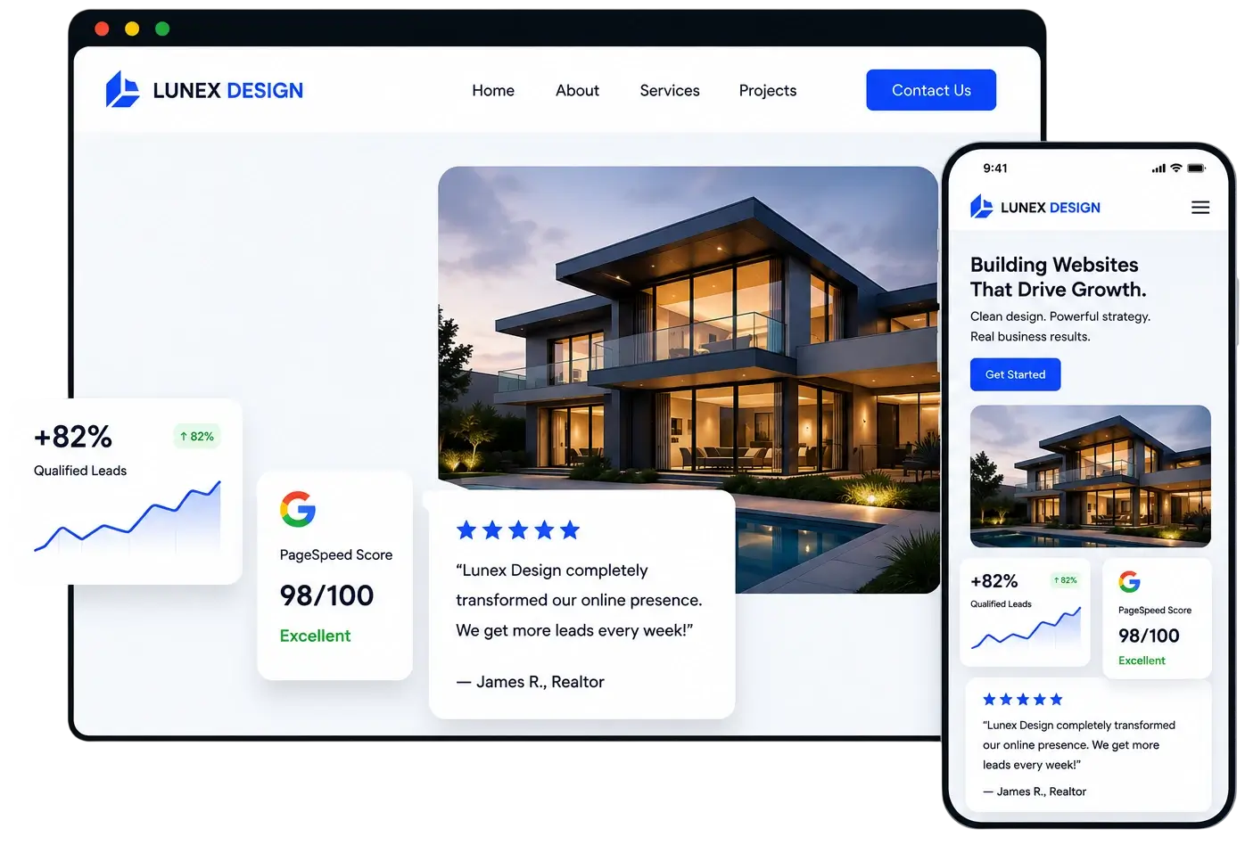 Custom WordPress website homepage design for a home service business